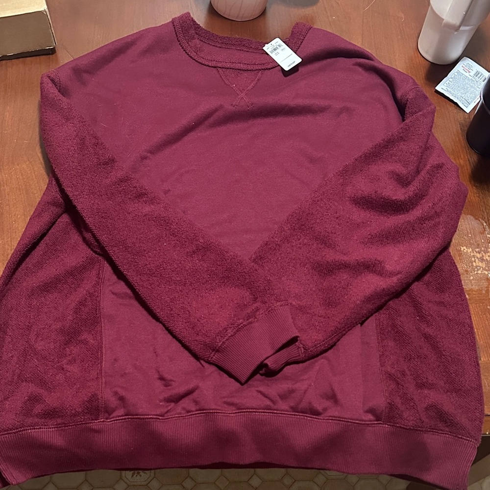 NWT Aerie Oversized Crewneck Sweatshirt - Burgundy